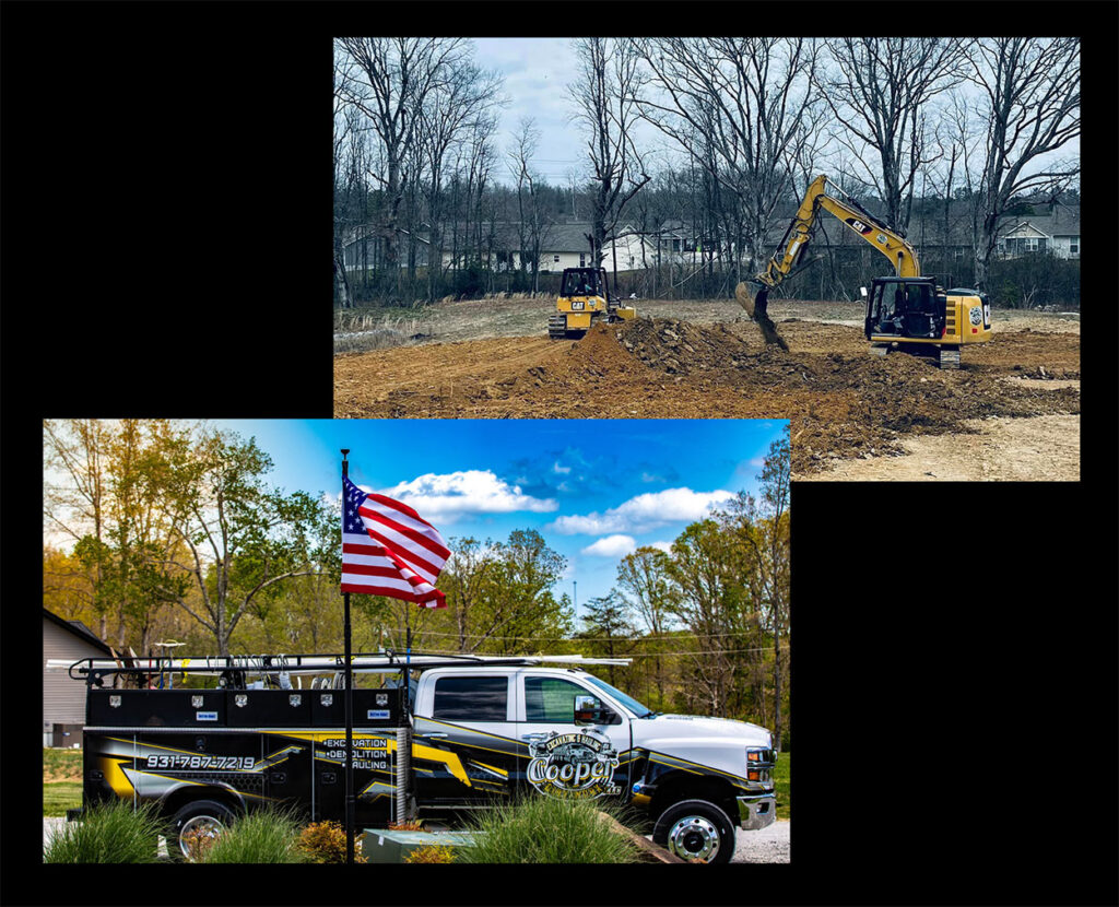 image of truck, backhoe, and skid steer